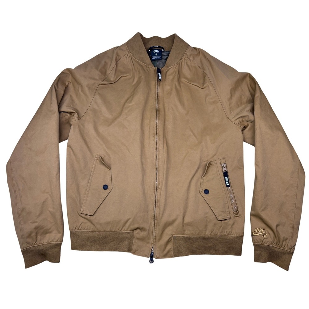 Nike SB Bomber Jacket Mens Small Brown Full Zip Camo Mesh Lining